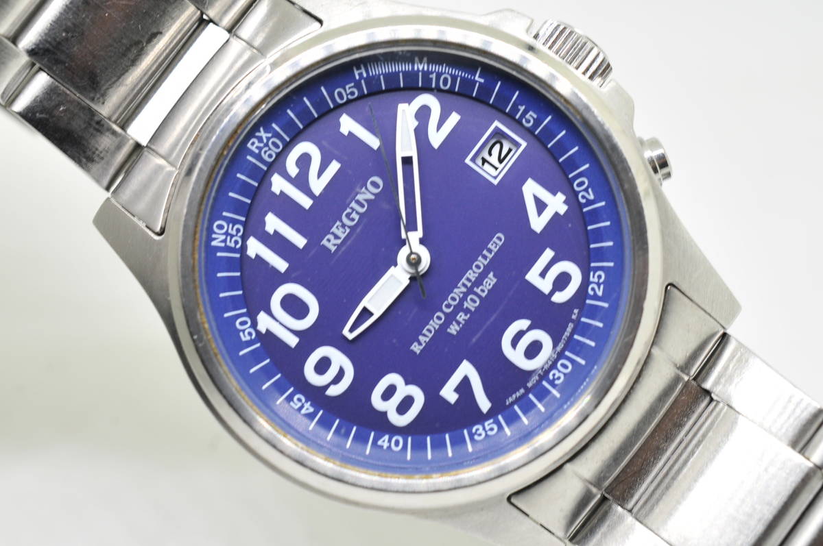 レグノ　H415　電波ソーラー　電波受信稼働中　腕まわり17.5ｃｍ　送料185円～　青文字盤