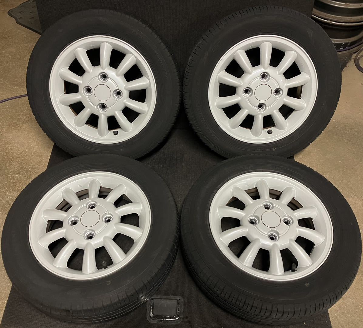 タイヤ付 鎌ヶ谷 ワイド ホイール 鉄チン スチール 13インチ 7.5J -8