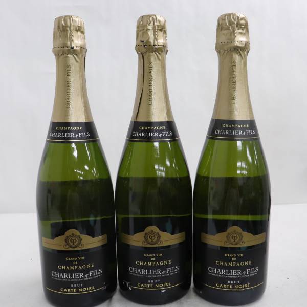 【3本セット】Charlier & Fils（シャルリエ エ フィス）カルト ノワール ブリュット 12％ 750ml ※ラベルキズ T23B040092