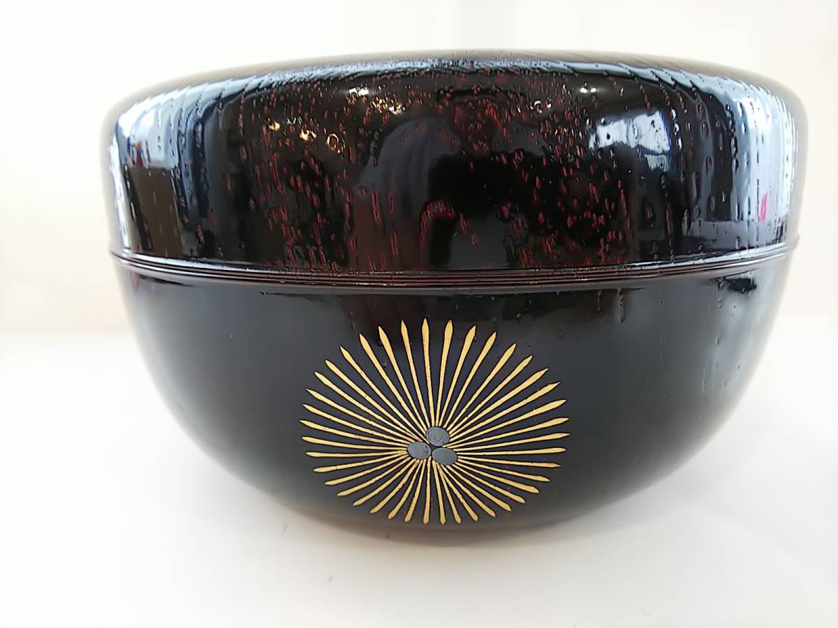 481 茶道具 唐松蒔絵螺鈿食籠 喰籠 菓子器 茶箱 漆芸 七