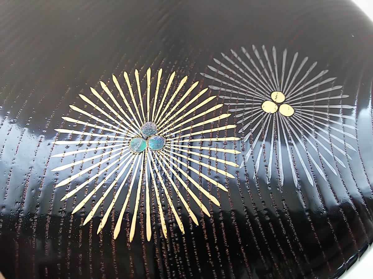 481 茶道具 唐松蒔絵螺鈿食籠 喰籠 菓子器 茶箱 漆芸 七