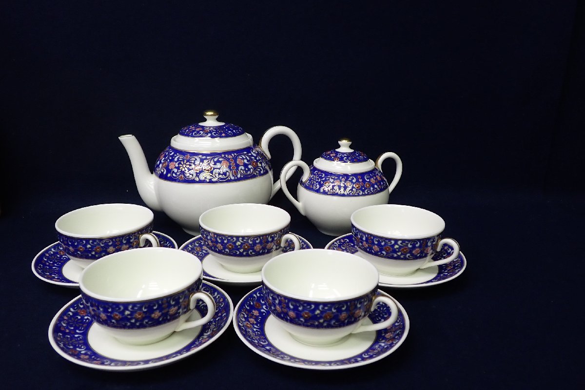 ★021432 ZSOLNAY HUNGARY ジョルナイハンガリー 手描き カップ＆ソーサー 五客 ポット シュガー入 まとめて ★