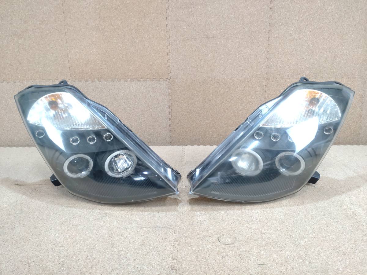 【JUNYAN ジャンク品】日産 フェアレディZ Z33 前期 左右 ヘッドライト 5連プロジェクターヘッドライト イカリング HRI5PP2【R5-556D-O】