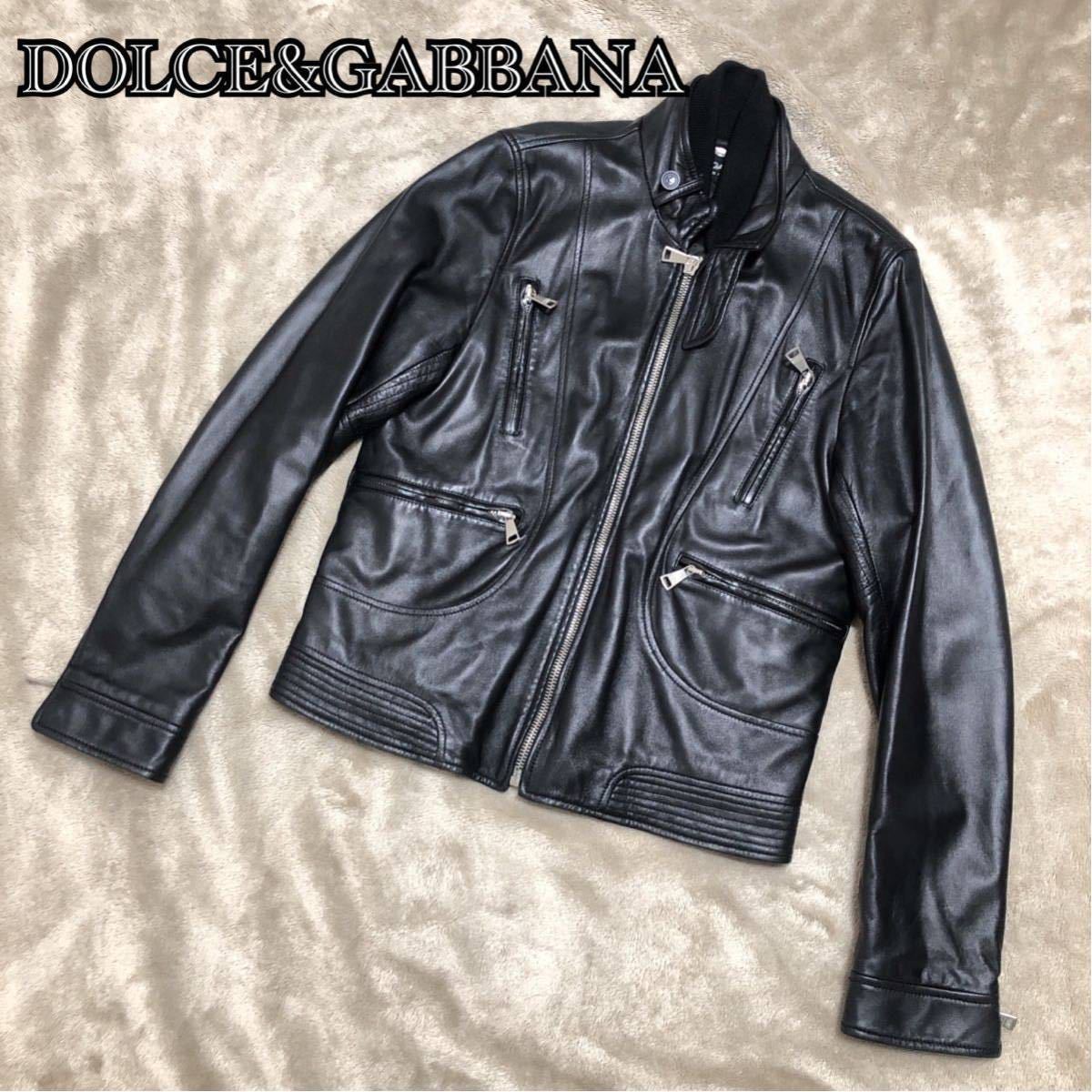 激レア☆高級 DOLCE&GABBANA ドルチェ&ガッバーナ ラムレザー レザー 