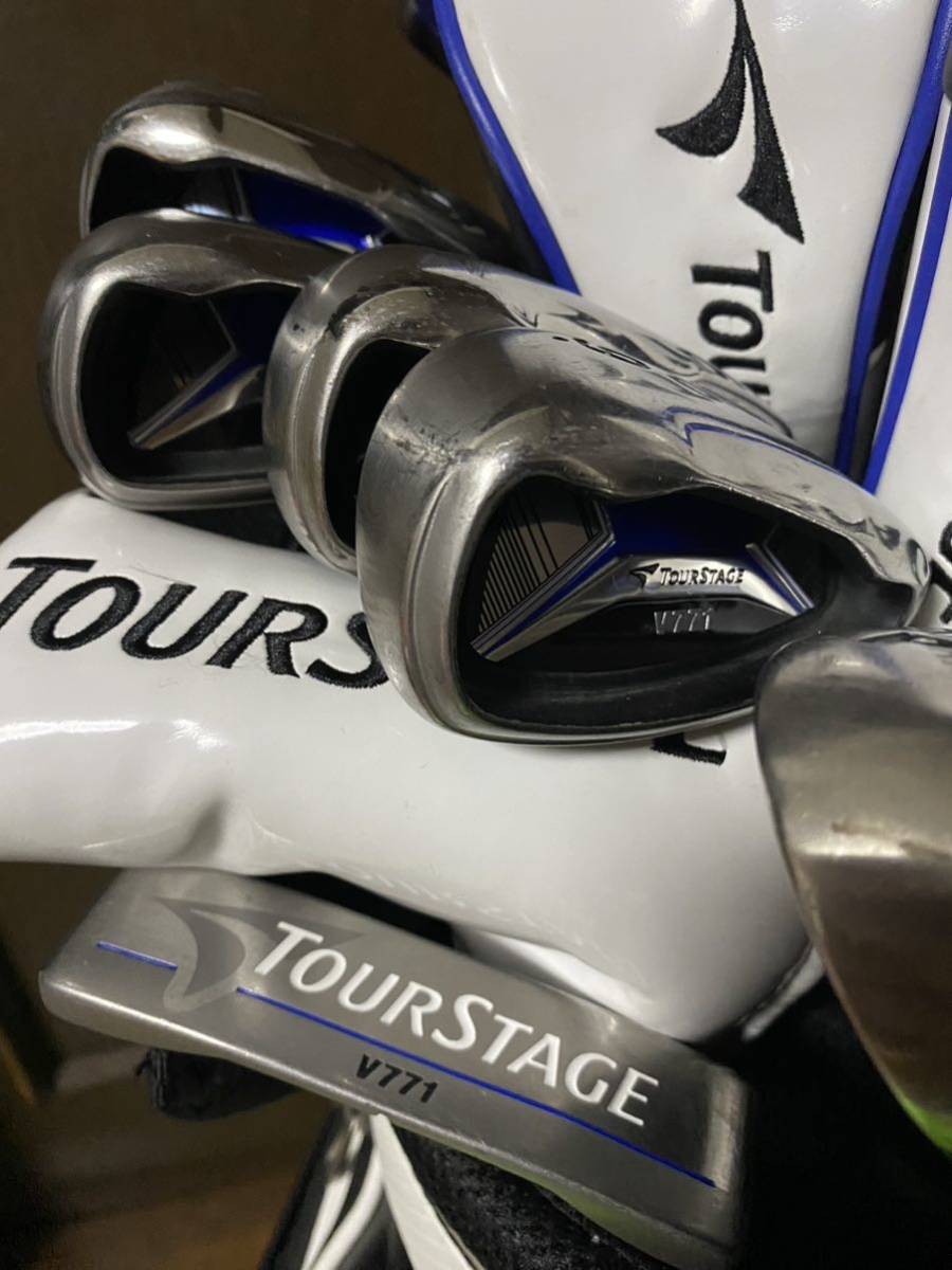 V771 ツアーステージ メンズ ゴルフクラブセット TOURSTAGE フルセット ブリヂストン メンズゴルフクラブセット 美品 ゴルフクラブ : 優しい ブリヂストンツアーステージ セット S メンズアイアンセット