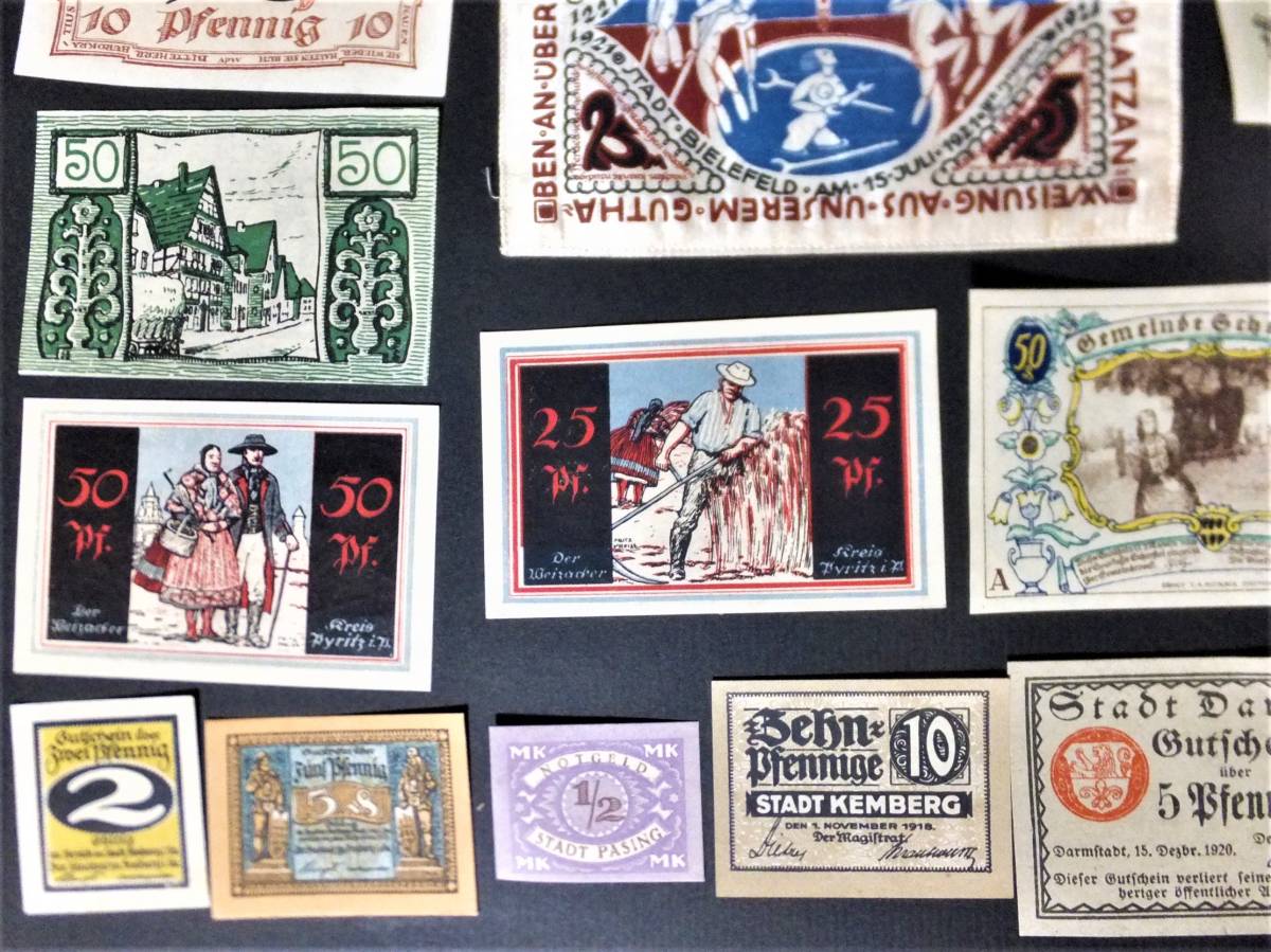 戦前 外国紙幣 30枚まとめて ドイツ 独逸 ノートゲルトNotgeld 地域 