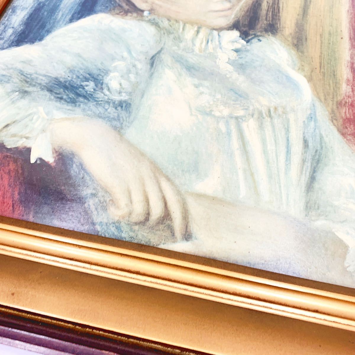 レリーフ工芸画 No659 『帽子の女』ルノアール 絵 油彩画 贋作 美術 