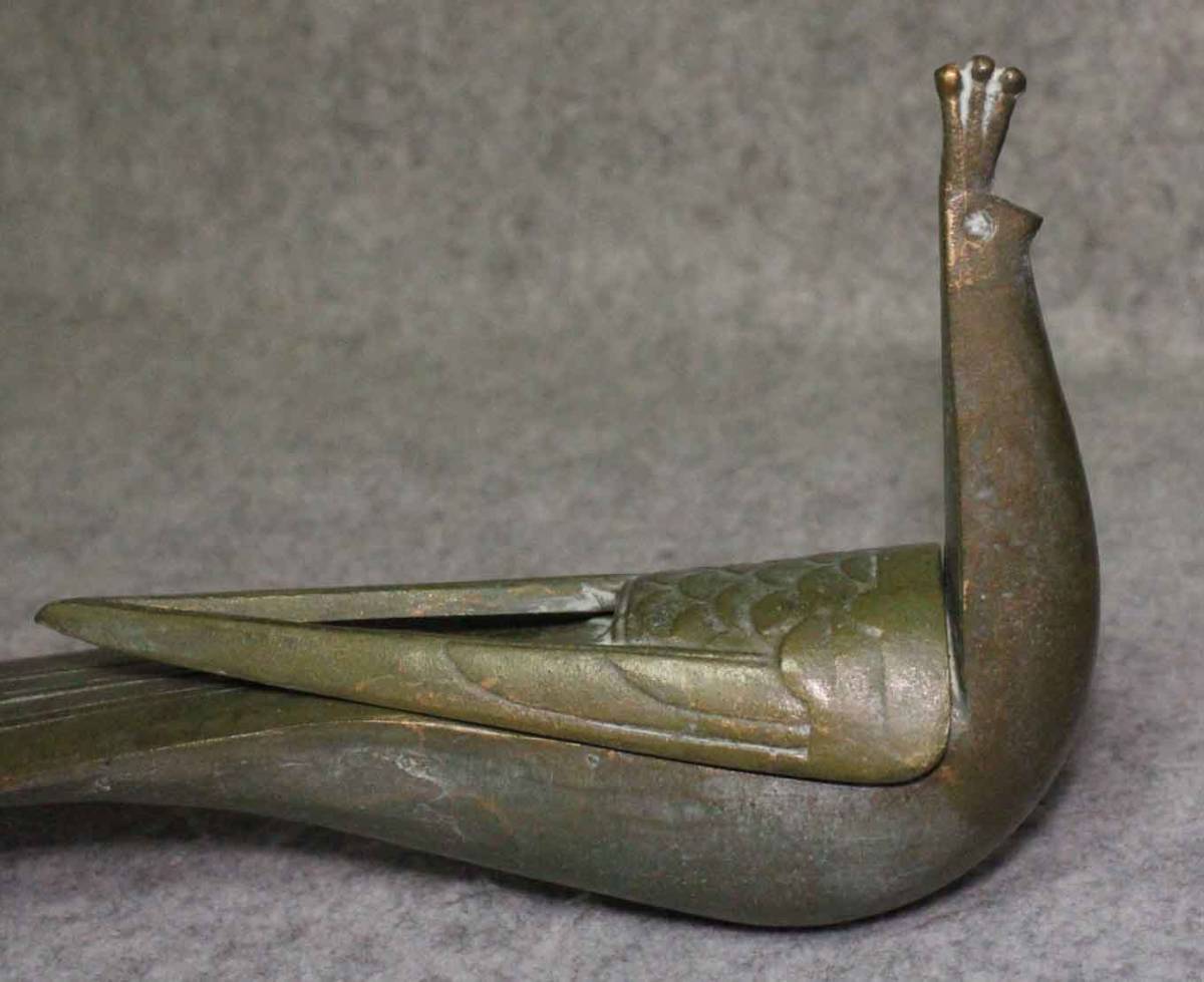 金属工芸○孔雀 置物 三枝惣太郎○クジャク 鉄製 iron peacock 日展