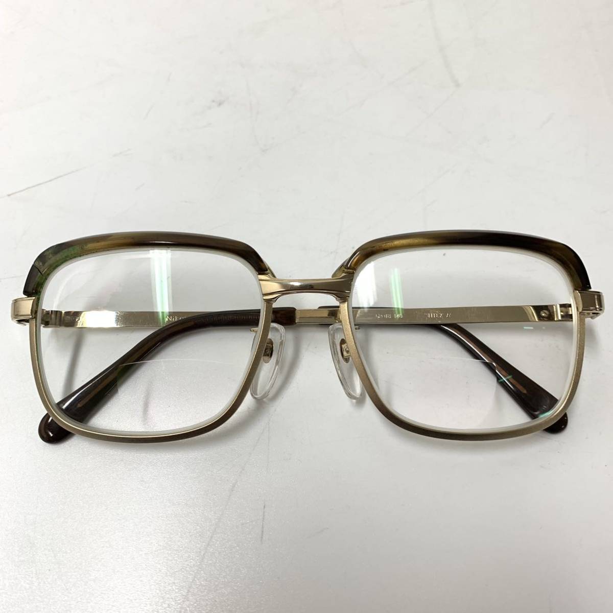 VINTAGE Nikon メガネ 眼鏡 FB 880T TITEX-B フレーム アイウェア 度入り ヴィンテージ ゴールド ニコン レター ...