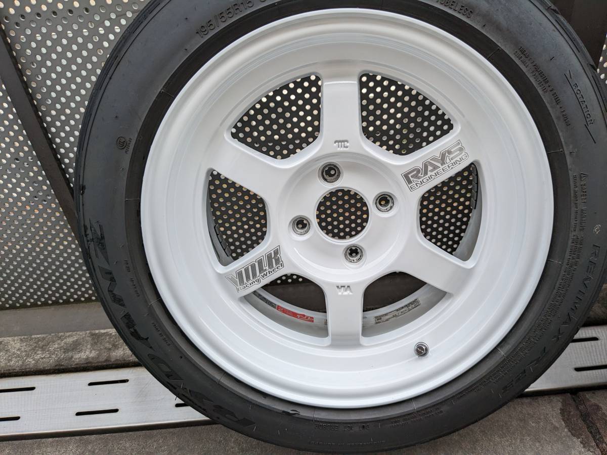 TE37V 10th Anniversary ダッシュホワイト 15インチ 100-4H 7.5J +25 4 