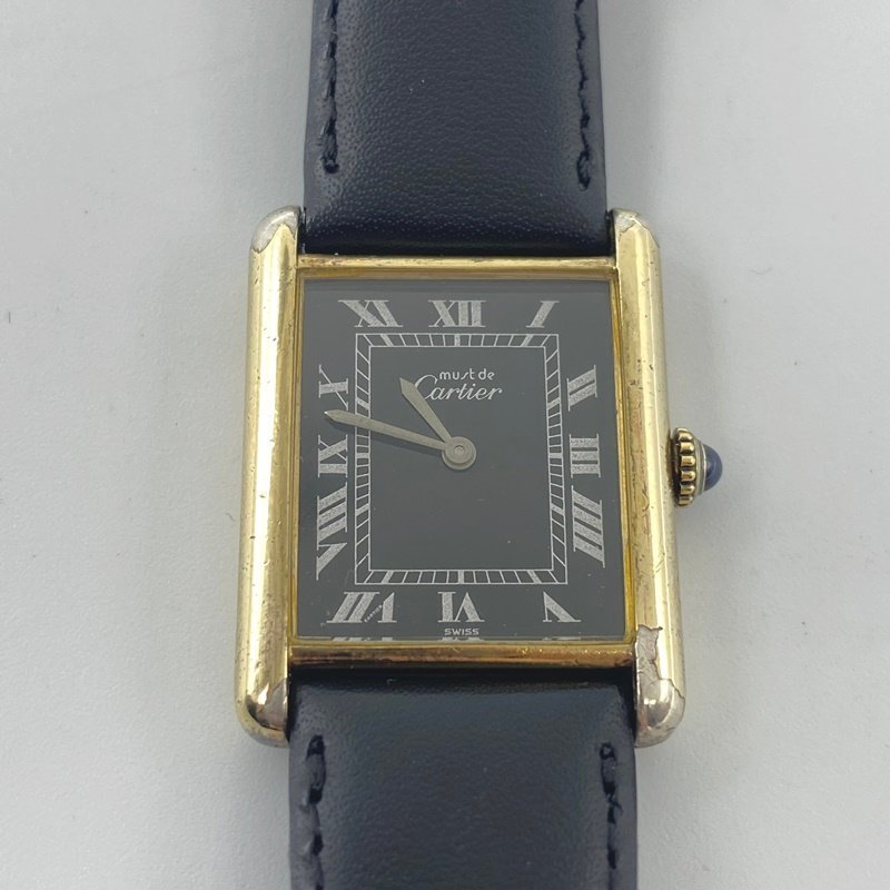 CARTIER】カルティエ マストタンク ヴェルメイユ SV925(GP)/レザー