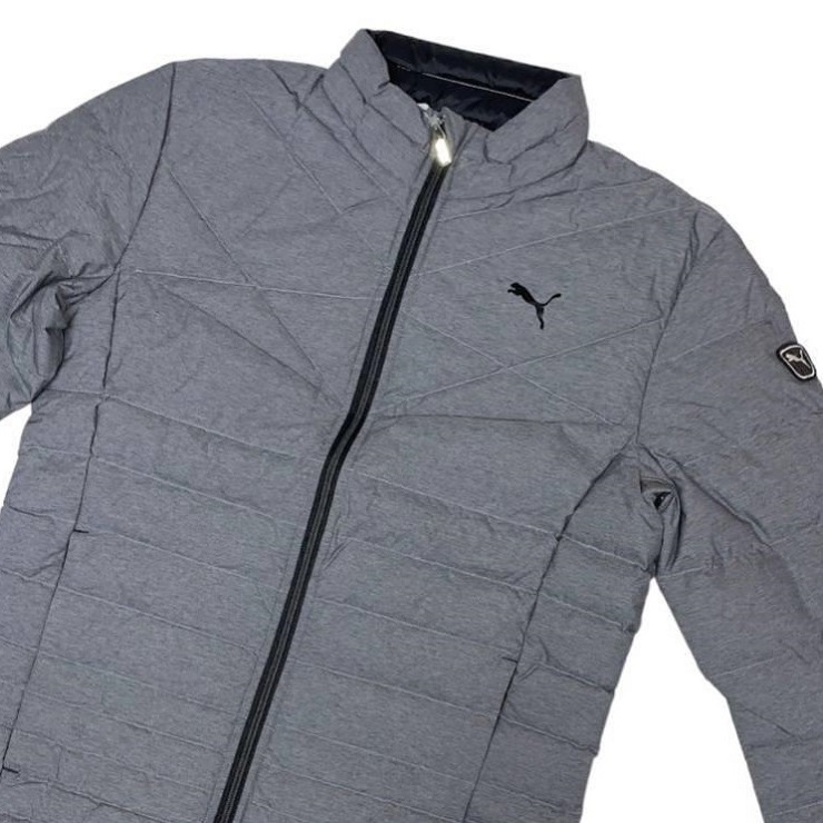 プーマ ライトダウン ジャケット USサイズS 日本サイズM相当 ヘザーグレー 600FILL POWER スタンドカラー 軽量 インナーダウン