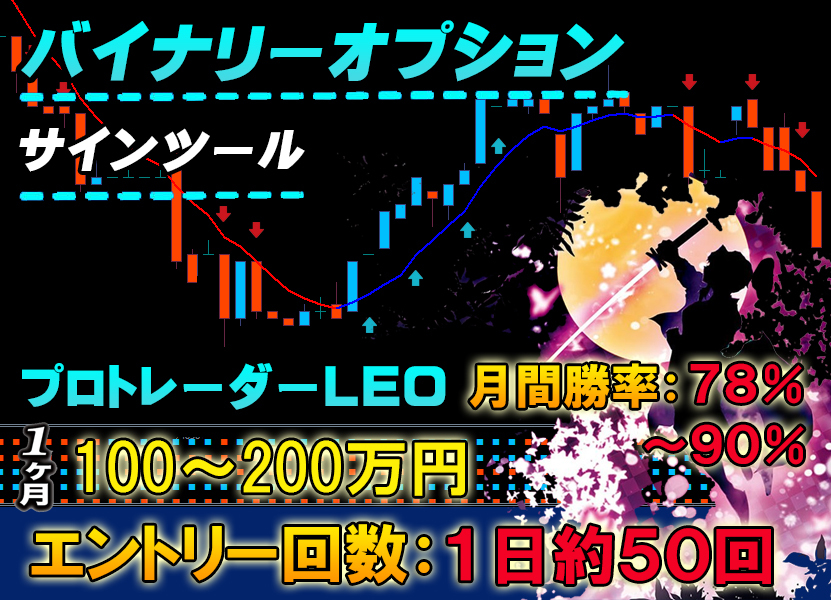 【勝率78～90%】 LEOのBOエントリー バイナリーオプション MT4 サインツール FX 自動売買 投資 副業 シグナルツール