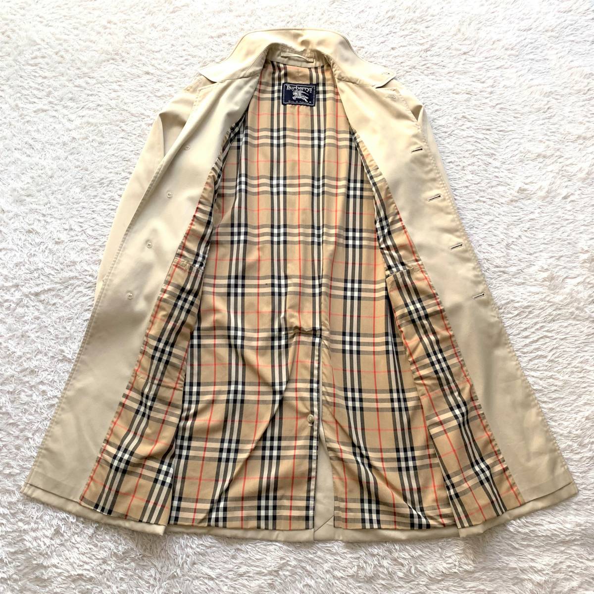260-2◎定価20万以上！良品！L位！ バーバリー ノバチェック 比翼