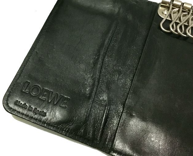 正規品 LOEWE ロエベ リネン アナグラム 6連 レザー キーケース