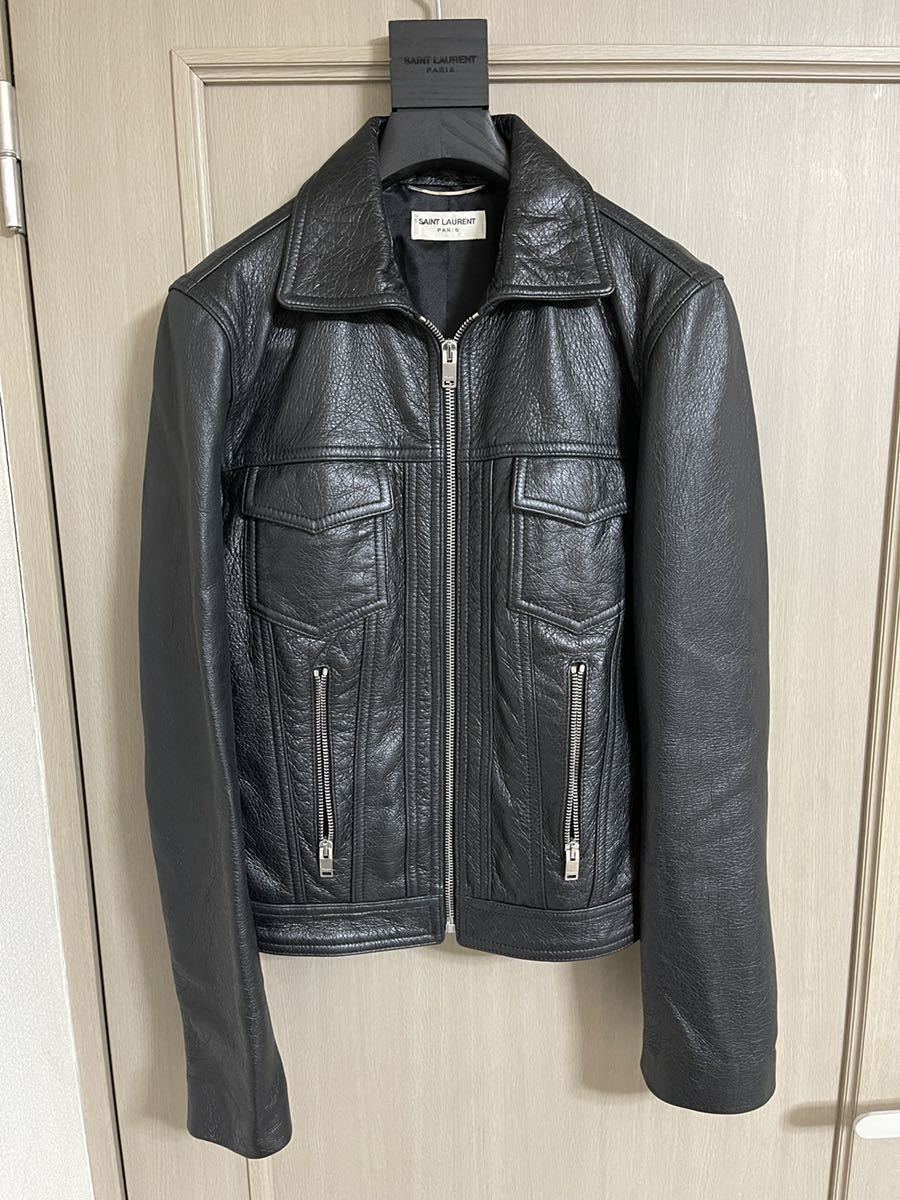 希少 saint laurent paris 14 AW サンプル レザー ジャケット サン