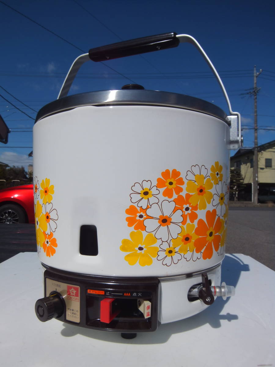 ガレージセール 昭和レトロ ガス炊飯器 花柄 都市ガス PCM-10A N 取説