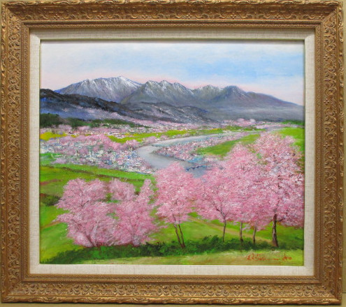 堀田 油彩 絵画10号スクウェア 真作 『光彩 あぜ道』堀田 高 南仏