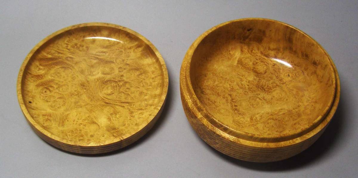 アカシア 瘤杢 ミニ食籠 小物入れ 桐箱略歴付き 小物入れ アカシア瘤