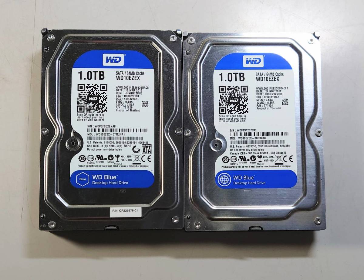 KN3356 【中古品】2個セット Western Digital WD10EZEX HDD 1TB