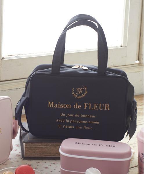 Maison de FLEUR サイドリボン保冷バッグ　ブラック　新品