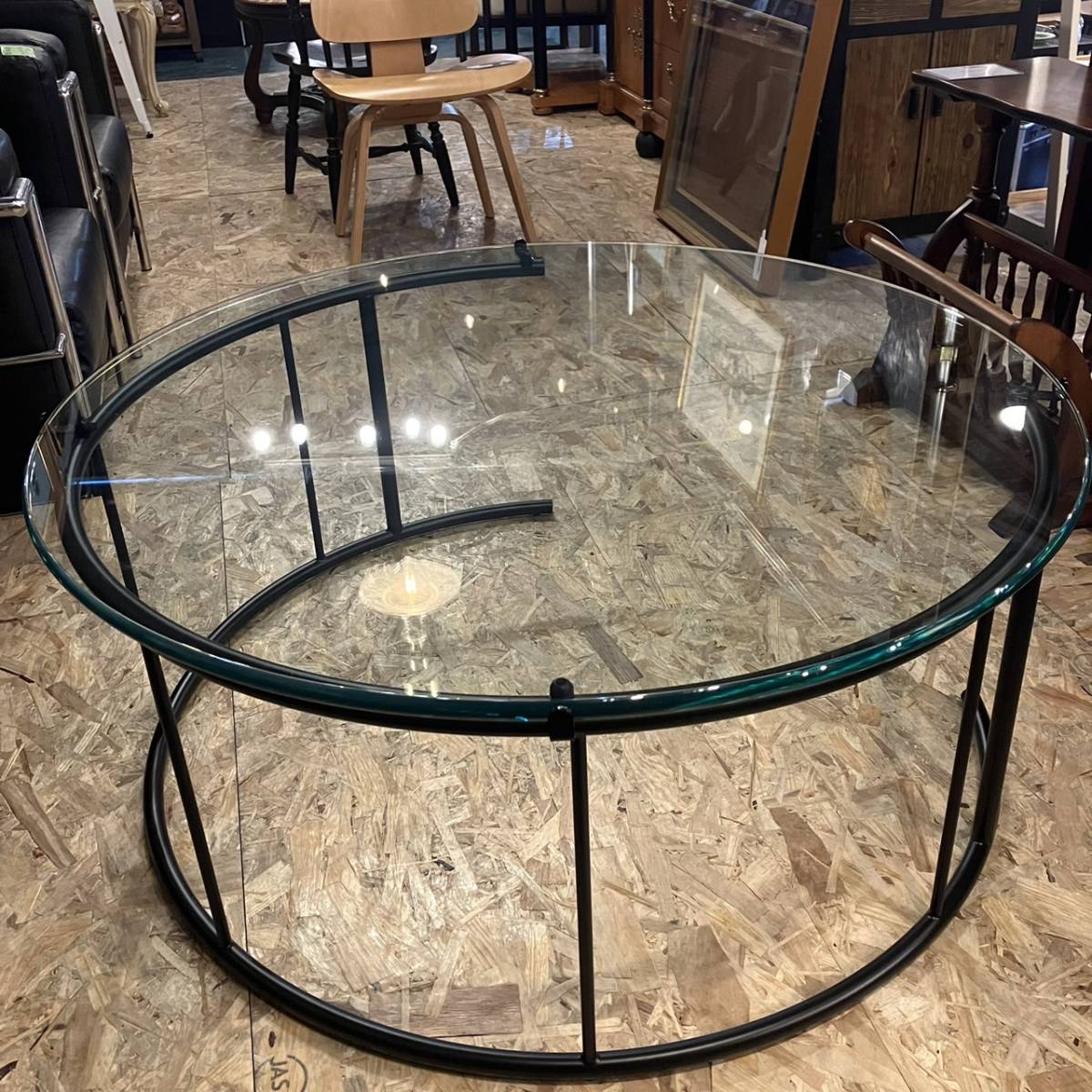 送料無料】HUKLA / フクラ ガラステーブル TMRB-L リビングテーブル