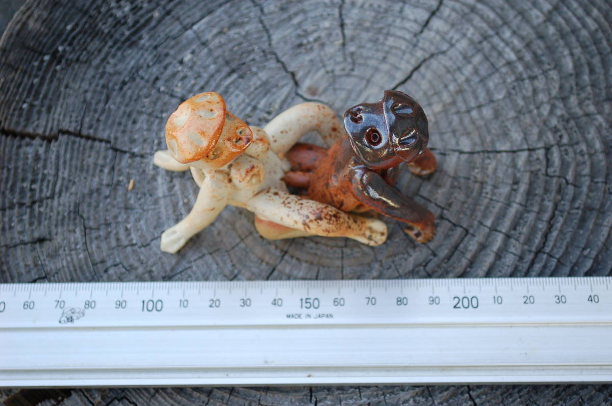 河童 カッパ 陶器 置き物 オブジェ 焼物 和 縁起物 民芸 セクシー H