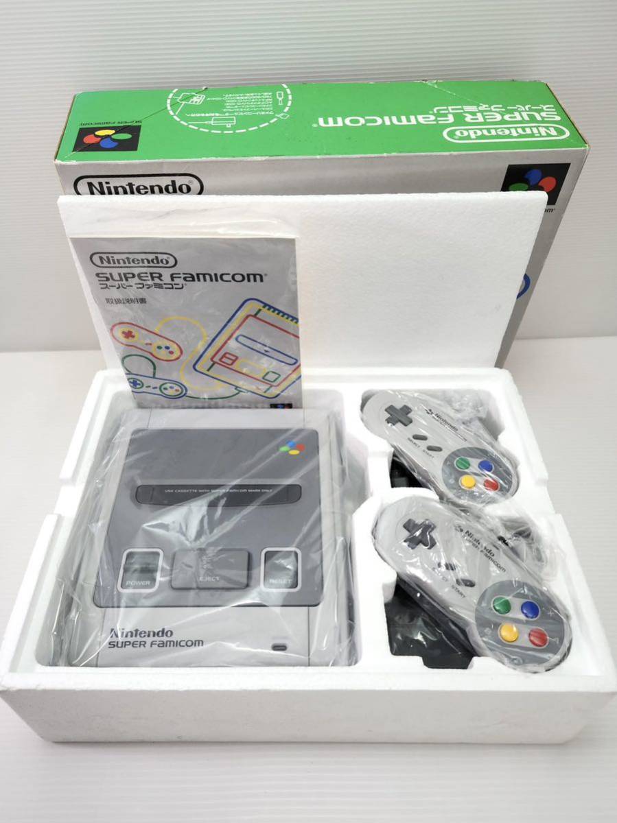 本体新品同様/動作品 Nintendo 任天堂 スーパーファミコン SHVC-001 コントローラー2個 ACアダプター AVケーブル箱付きセット (2)