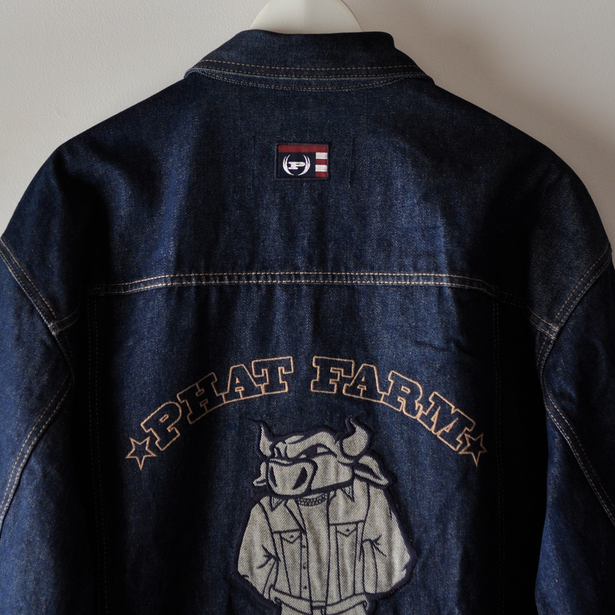 希少 90s PHAT FARM ビッグサイズ リジット デニム ジャケット XL 濃紺