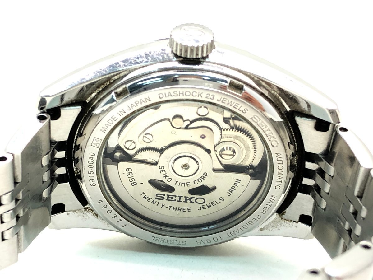 SEIKO 6R15-00A0 ダイヤショック 23石 裏スケ 自動巻き 腕時計 メンズ