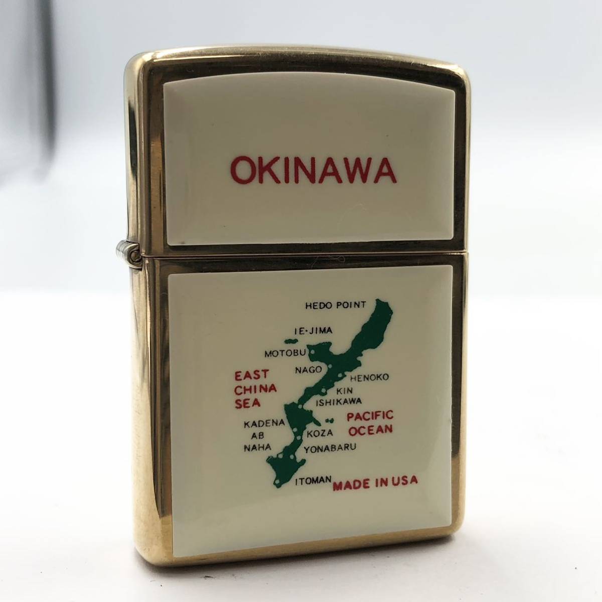 真鍮 1998 Okinawa Map Solid Brass Zippo(♯254 Hand Finished 真鍮 1998 Okinawa Map Solid Brass Zippo(♯254 Hand Finished