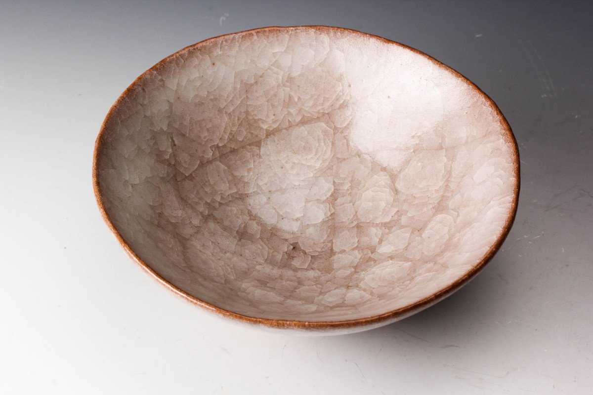 佳香】人間国宝 清水卯一 希少作 柚子肌茶碗 共箱 共布 栞 茶道具 本物 