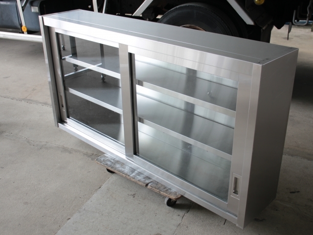 10-44531 吊戸棚 ガラス扉タイプ 1500×300×750 食器棚 収納 作業機器