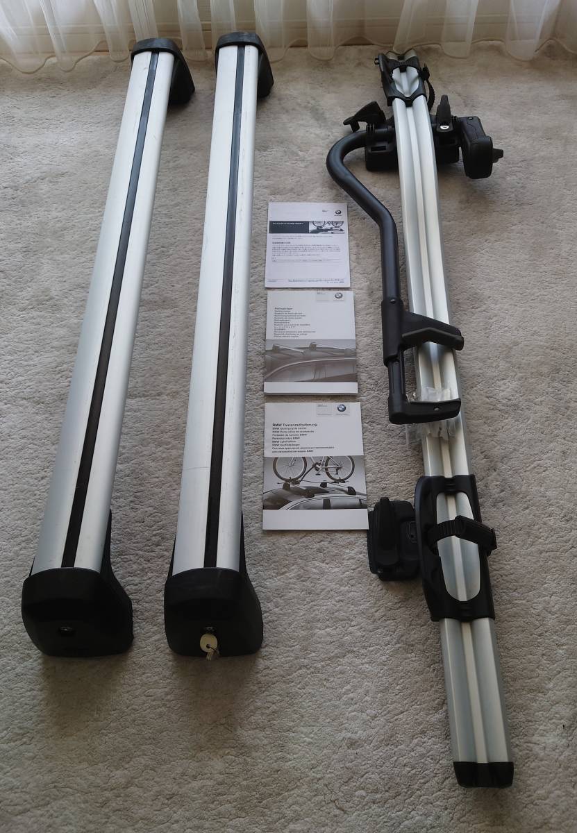 [BMW純正] BMW X3 X4 X5など ルーフキャリア ベース・サポート サイクルホルダーセット