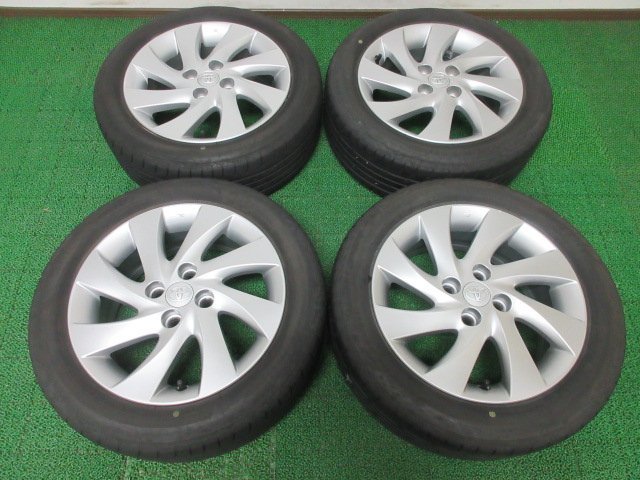 SL007【送料無料】185/55R15 超溝高 8~8.5分山 ブリヂストン 夏タイヤ NEXTRY 2019年製 アルミ ホイールセット 4本 トヨタ bB 純正 激安 ♪