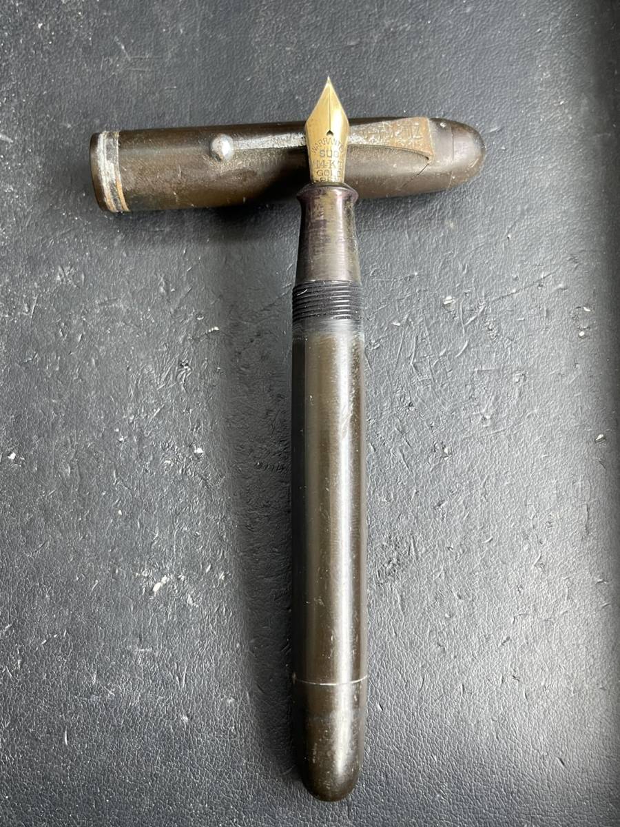 1円 石 WARRANTED SUO 14KT GOLD PEN ワランテッド 万年筆 筆記未確認