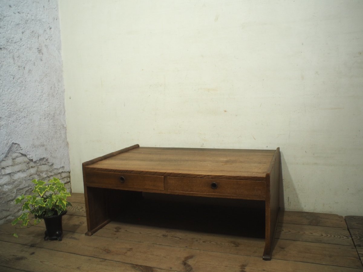 タD0871◇天板W86cm×D58cm◇アンティーク◇総欅の重厚な