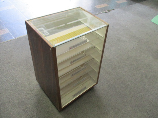 即決【昭和レトロ百貨店】三菱シャープペンシル　陳列ケース　商店街ディスプレイ当時物　街並み