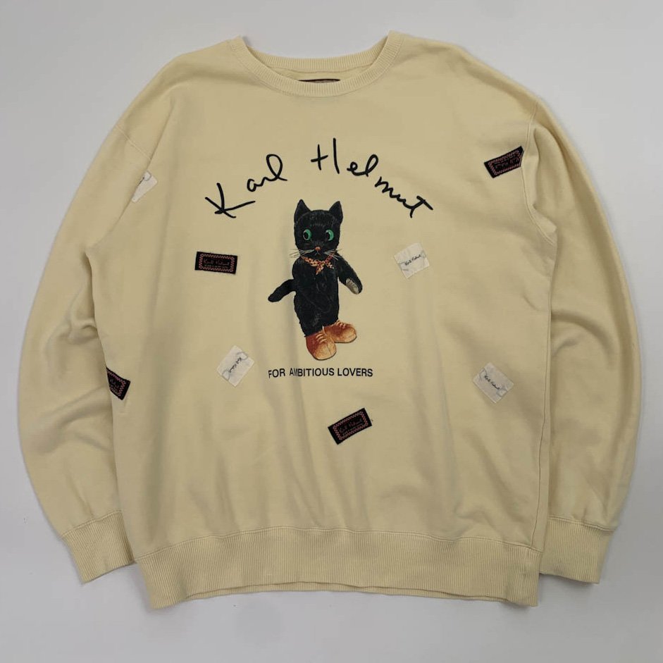 GOODデザイン!!◇Karl Helmut カールヘルム 猫プリント トレーナー