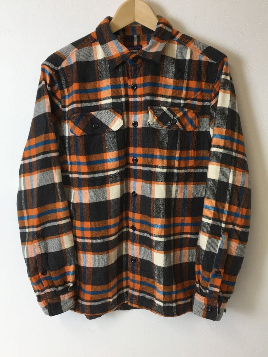 patagonia◇ネルシャツ/S/コットン/ORN/チェック/53947FA19/ Patagonia