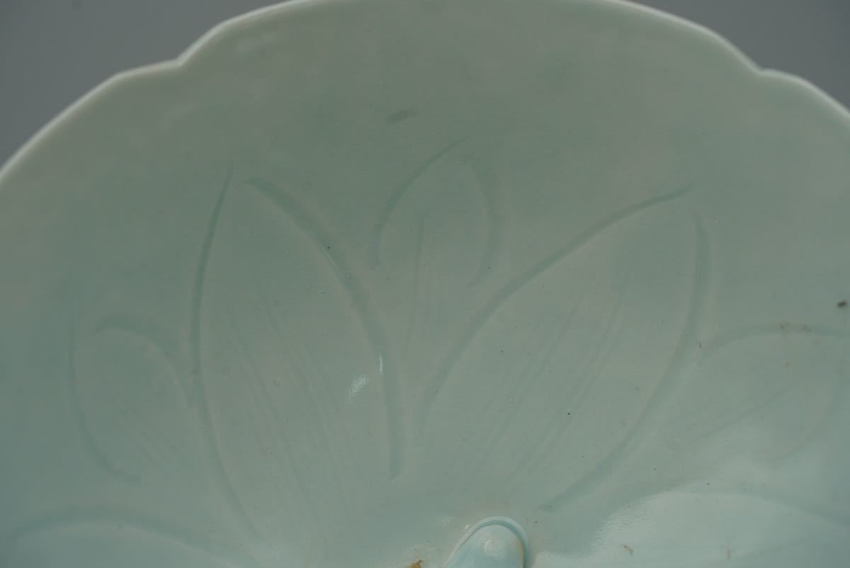 古玩 中国 高麗青磁 青磁 茶碗 亀 時代物