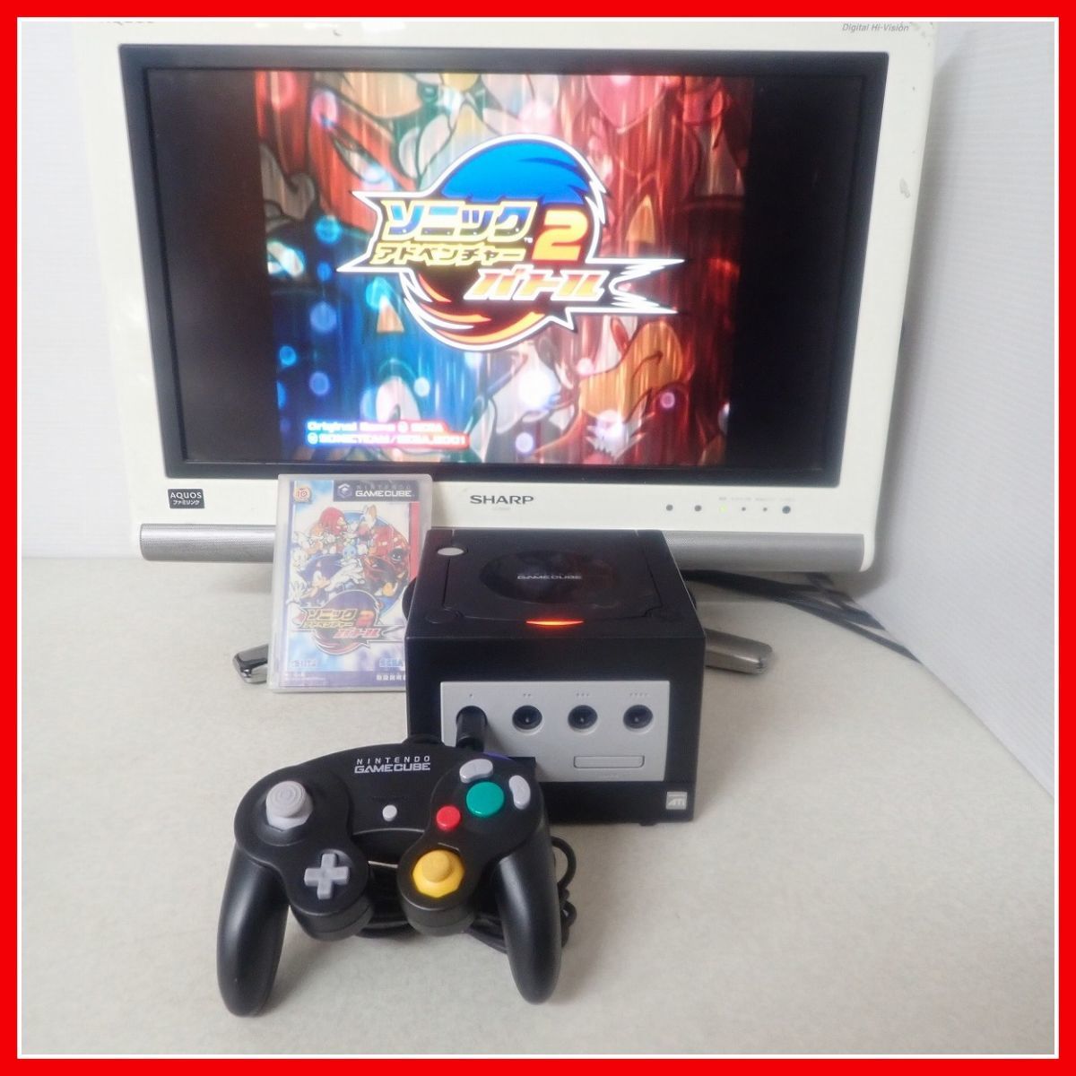動作品 GC ゲームキューブ 本体 ブラック＋ソニックアドベンチャー2バトル まとめてセット 任天堂 Nintendo【20