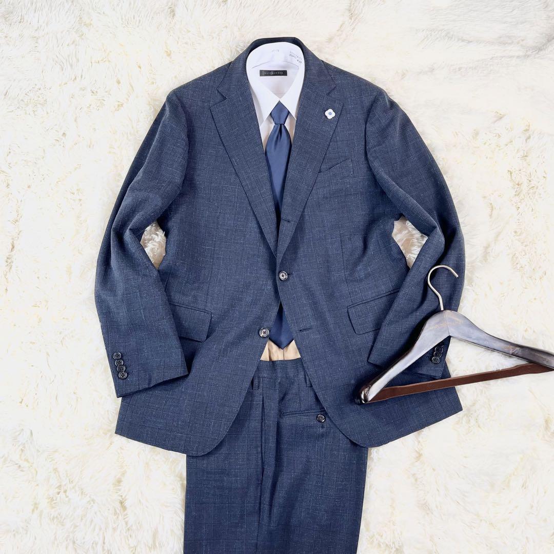 LARDINI ラルディーニ スーツ ウール シルク モヘヤ リネン ネイビー