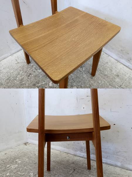 ■P569■展示品■飛騨産業/キツツキ■25.4万■森のことば■ナラ材■節入り■ダイニングチェア■無垢材■