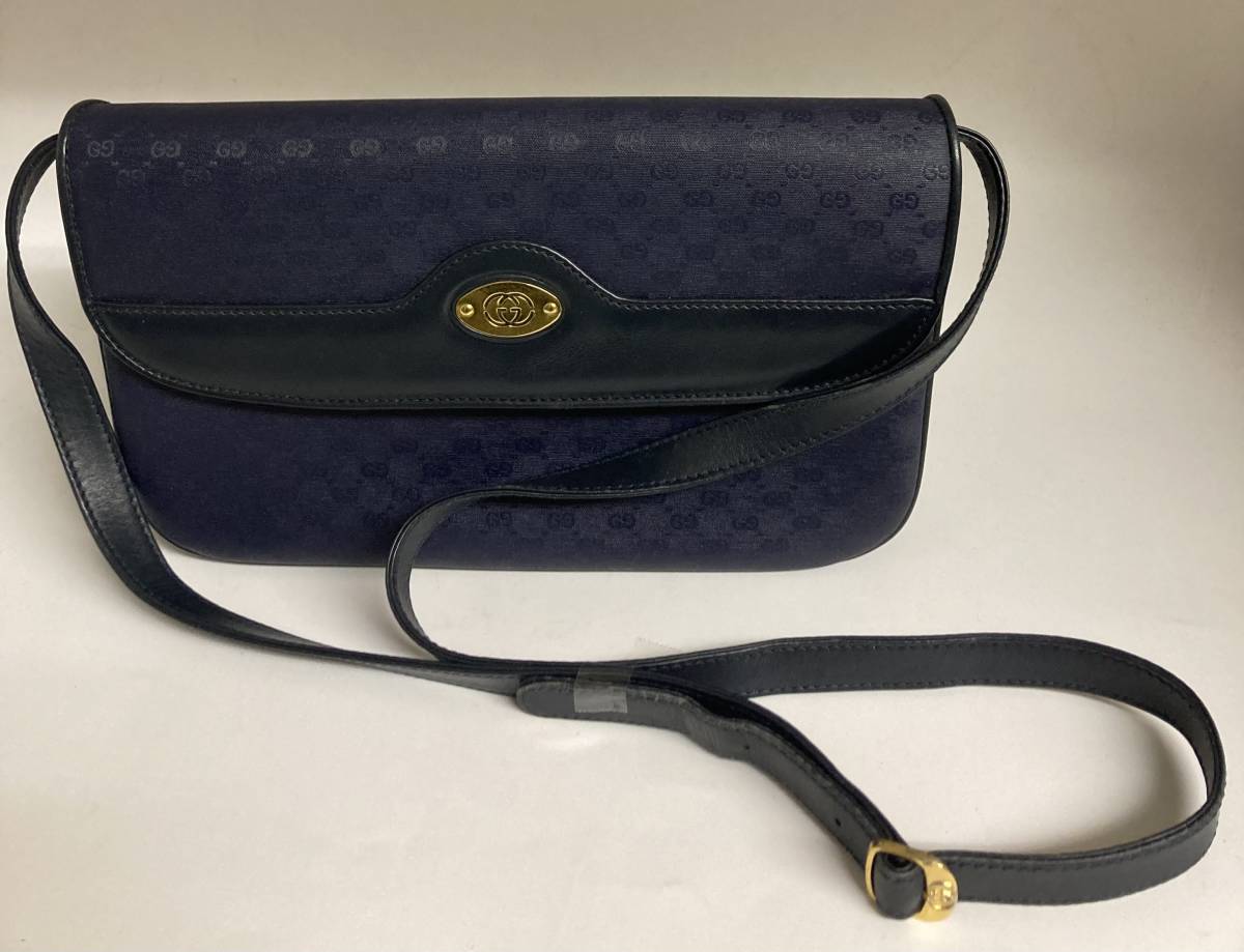 1円スタート！GUCCI オールドグッチ ショルダーバッグ PVCレザー