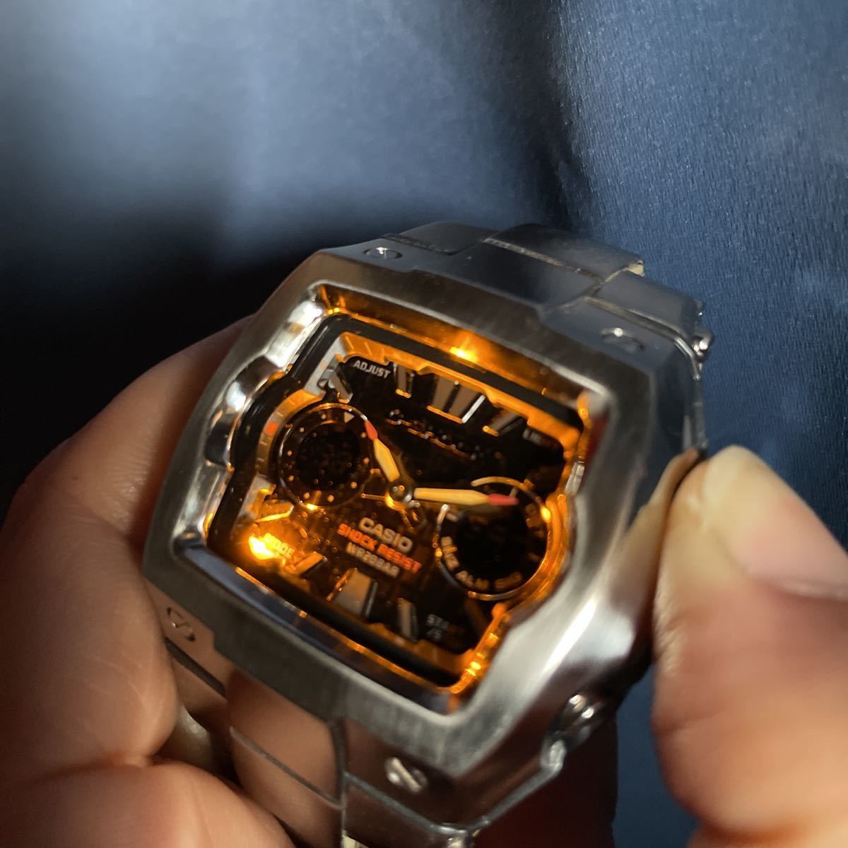 ジャンク】CASIO G-SHOCK G-011D メタルバンド アナデジ 稼動品 【公式