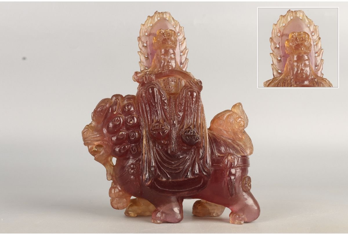 URA]仏教美術⁄楠木彫刻龍上観音菩薩像⁄69.5cm⁄4-s12-162(検)骨董⁄木彫 