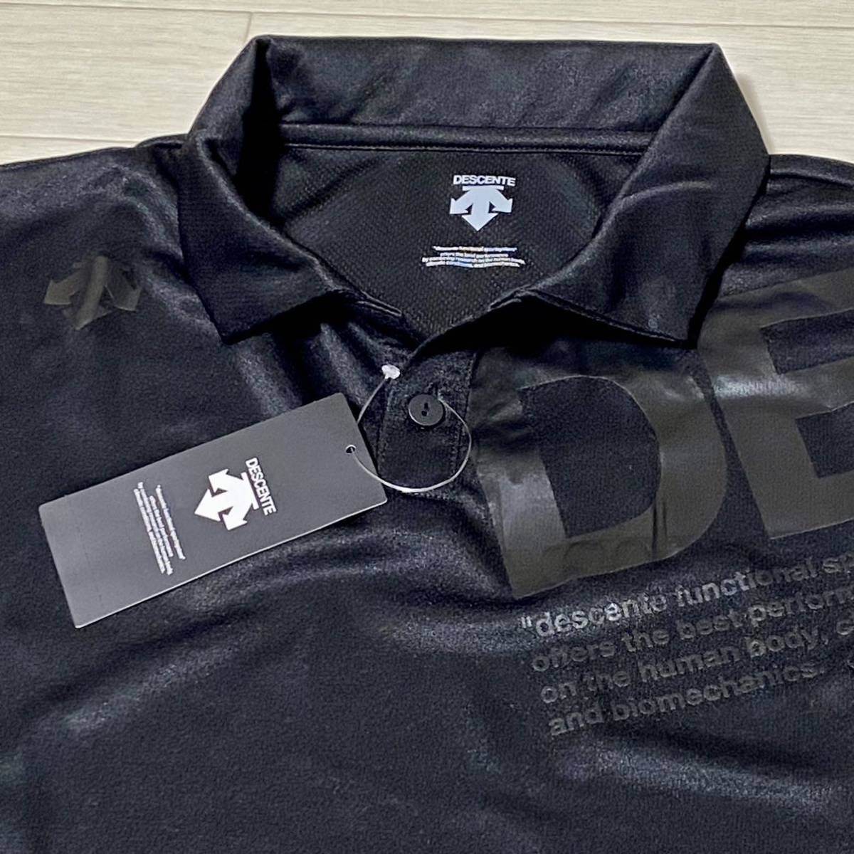 新品☆デサント DESCENTE 左胸ビッグロゴ 吸汗速乾 半袖ポロシャツ