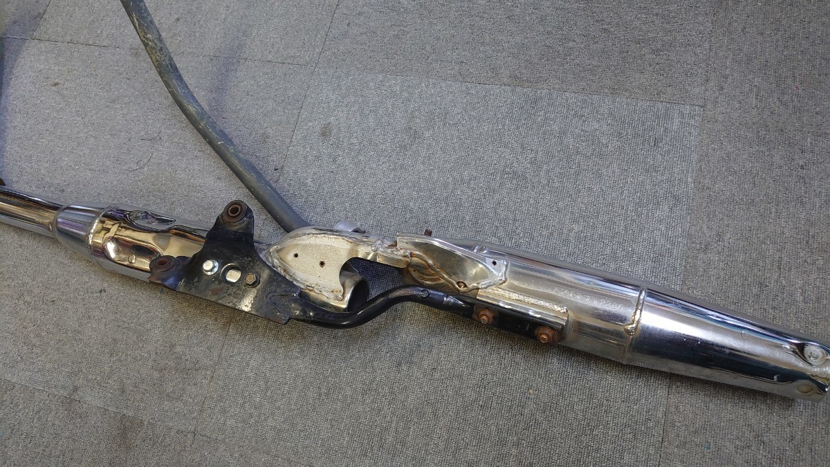 スティード400 NC26 純正マフラー フランジ付き ステー付き カバー欠品  