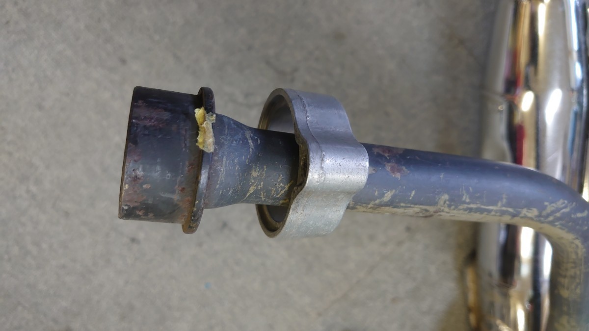 スティード400 NC26 純正マフラー フランジ付き ステー付き カバー欠品  